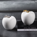 BKDM039 Figura Decorativa Manzana Blanca con Tallo Plata