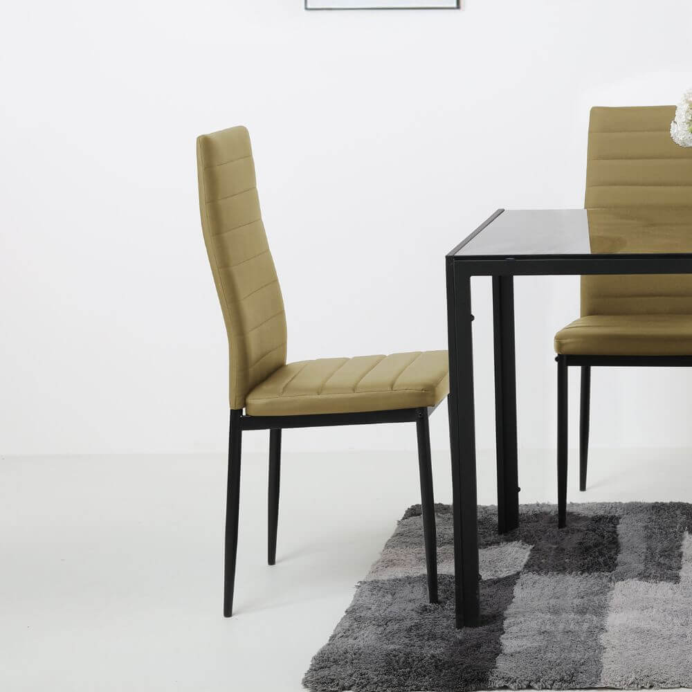 BKS-002 – Silla para Comedor Benkel Acolchada con Estructura de Acero Negra