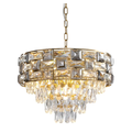BKI008 – Candil Gold de Lujo Moderno en Cristal 60 cm, Color Dorado