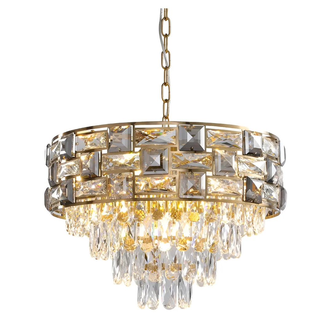 BKI008 – Candil Gold de Lujo Moderno en Cristal 60 cm, Color Dorado