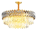 BKI006 – Candil Gold Plata de Lujo en Cristal 60 cm, Diseño Moderno