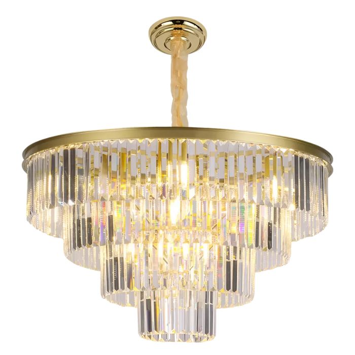 BKI025 – Lámpara Candil Gold de Lujo Moderna en Acabado Dorado con Cristal