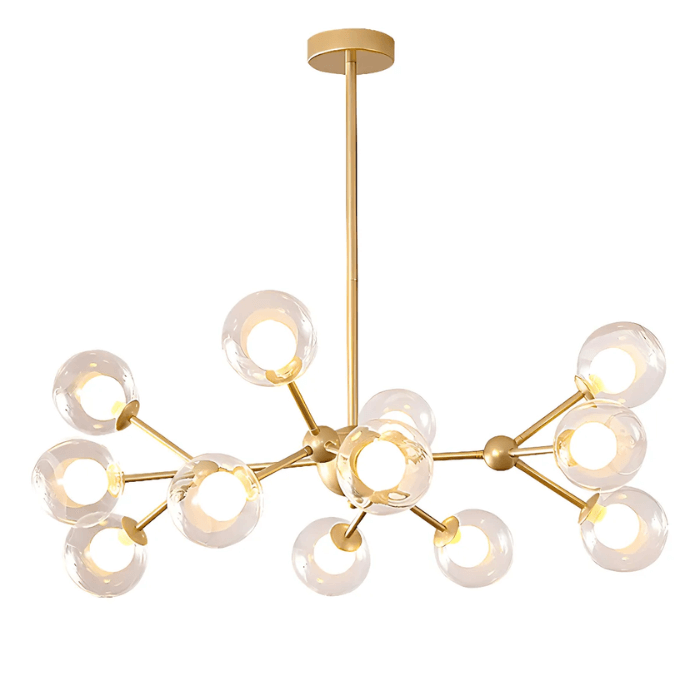 BKI016 – Candil Gold LED Nórdico de Lujo con Cristal K9 90 cm