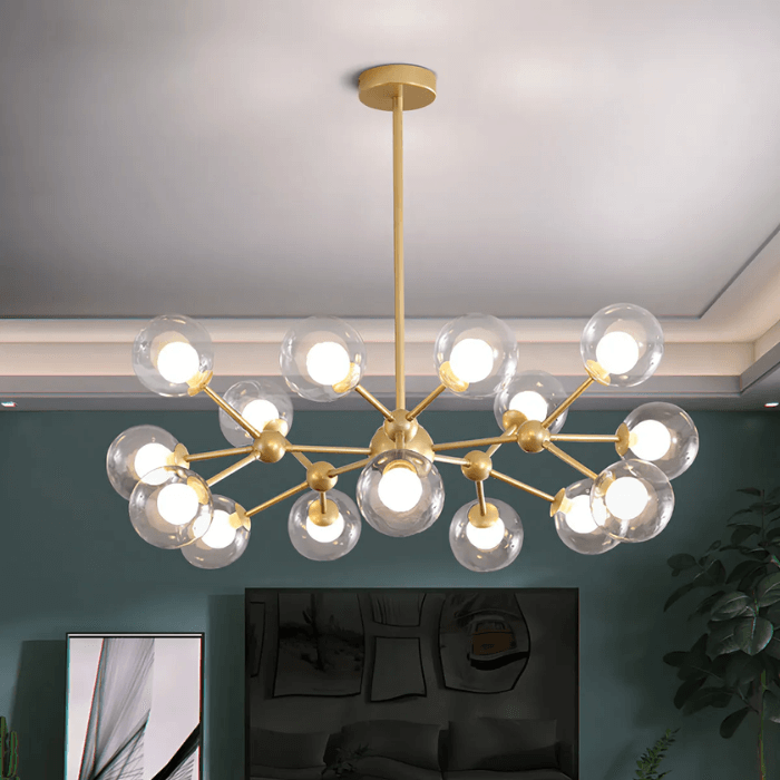 BKI016 – Candil Gold LED Nórdico de Lujo con Cristal K9 90 cm