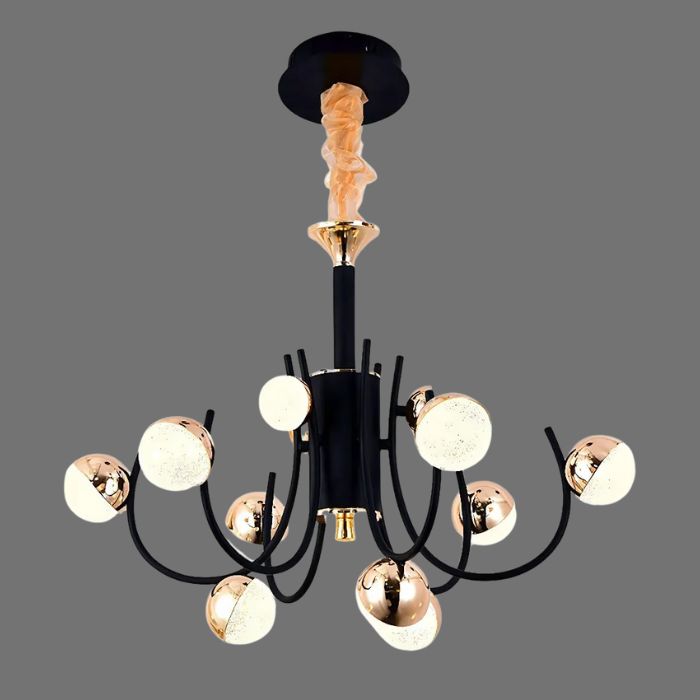 BKI033 – Lámpara Candil LED de Lujo Diseño Nórdico Moderno en Acabado Negro