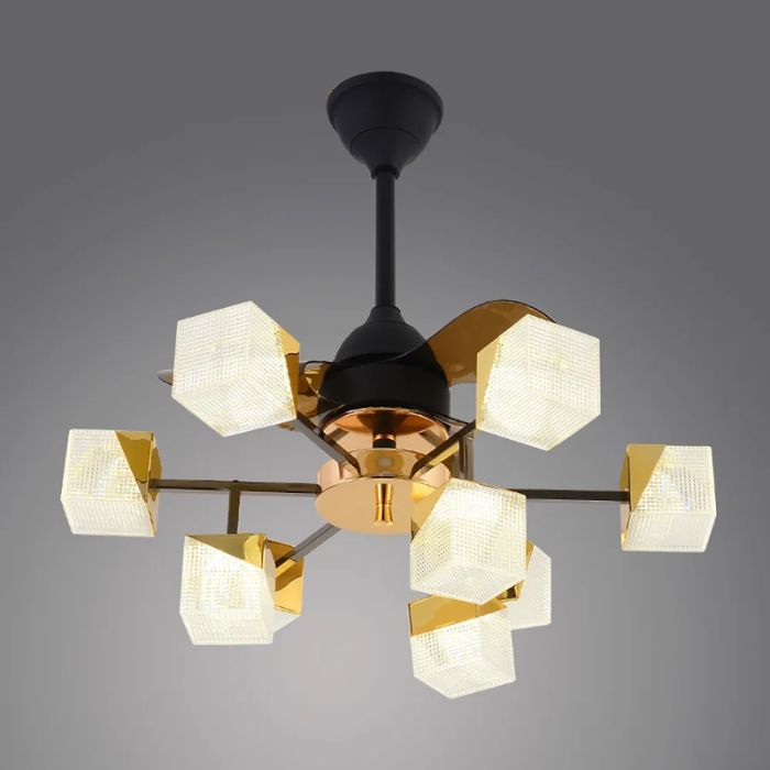 BKI044 – Ventilador Lámpara LED de Lujo Diseño Nórdico Moderno en Acabado Negro