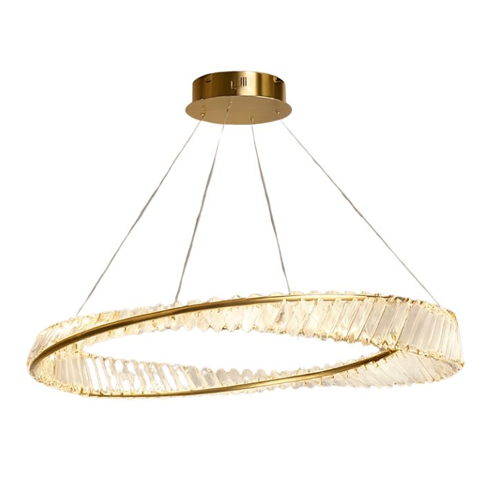 BKI054 – Lámpara Candil Gold Luxury LED Diseño Moderno con Cristal K9