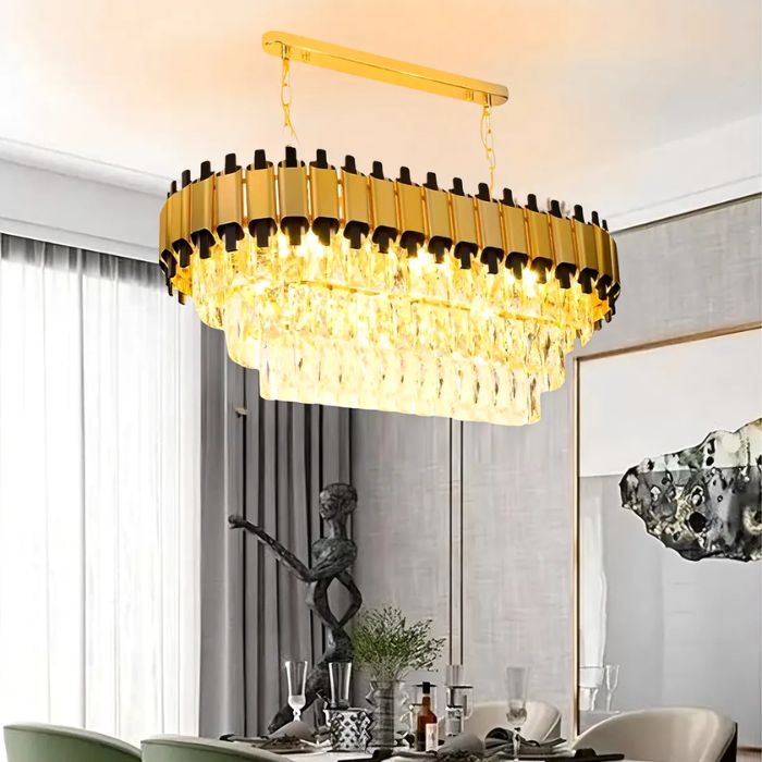 BKI060 – Lámpara Candil Moderno Gold de Lujo 80 cm con Cristal K9