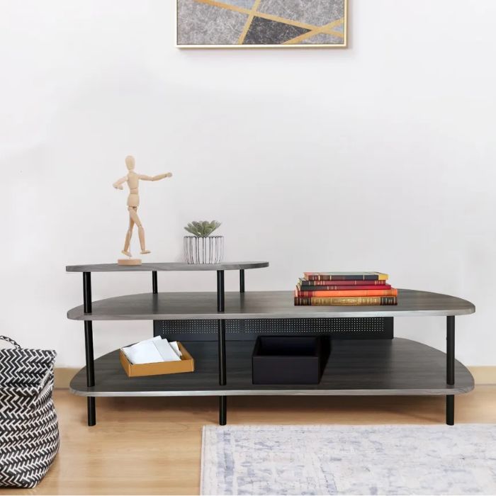 BKMC-001 Mesa de Centro y TV 120x60 cm Metal y MDF