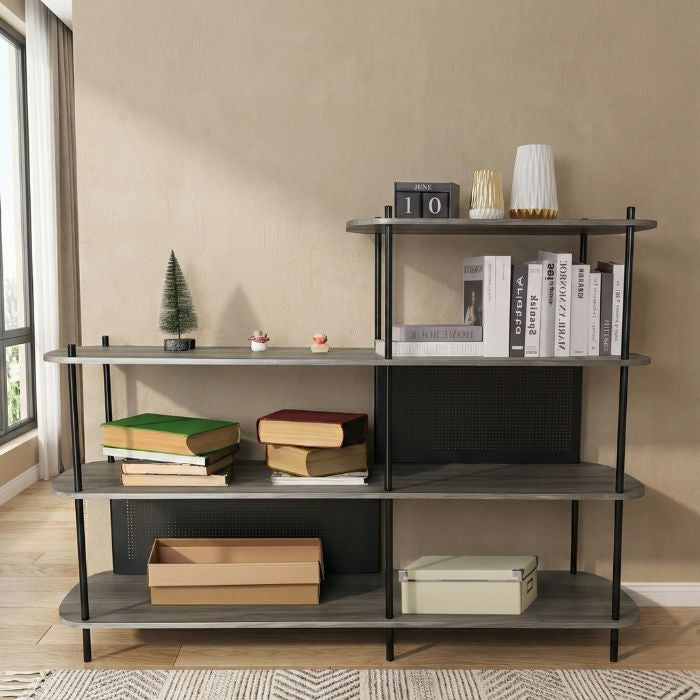BKES-001 Librero Estante 4 Niveles 160 cm Metal y MDF