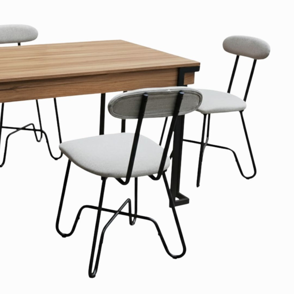 BKMS-001-MA Comedor Tipo Industrial para 4 Personas 120x80 cm