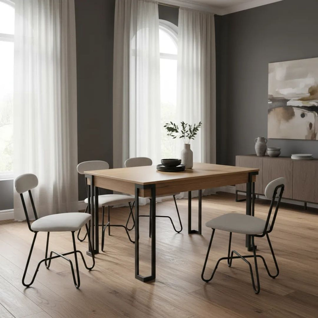 BKMS-001-MA Comedor Tipo Industrial para 4 Personas 120x80 cm