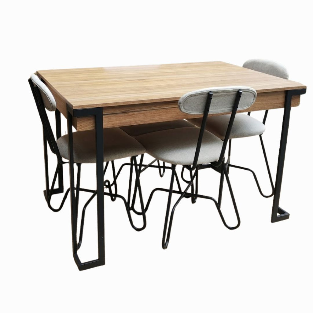 BKMS-001-MA Comedor Tipo Industrial para 4 Personas 120x80 cm