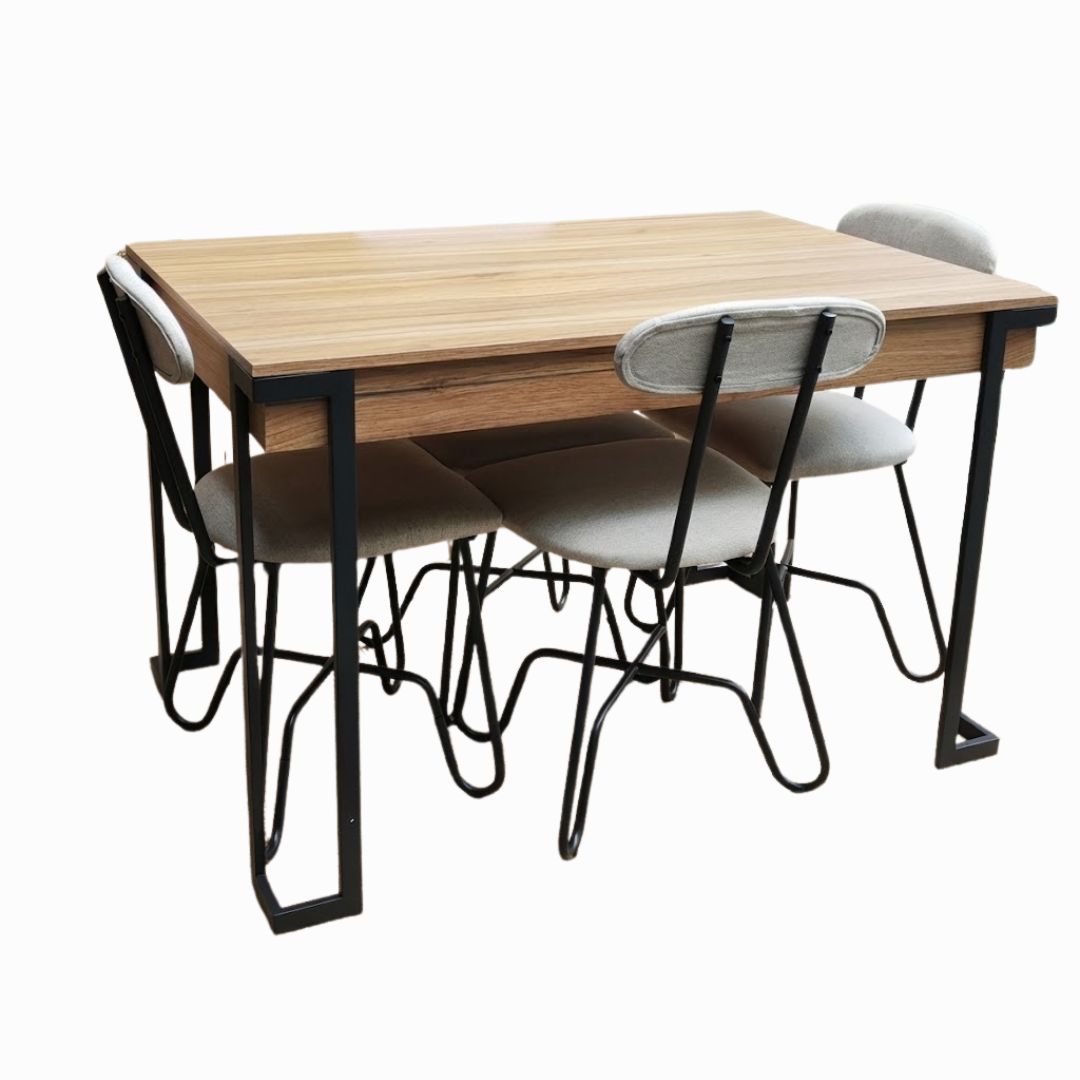 BKMS-001-MA Comedor Tipo Industrial para 4 Personas 120x80 cm