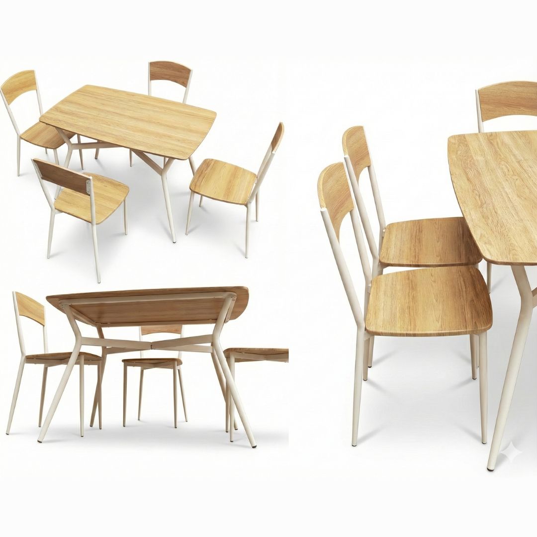 BKMS-002-MA Comedor Minimalista Para 4 Personas Melamina 110x70 cm