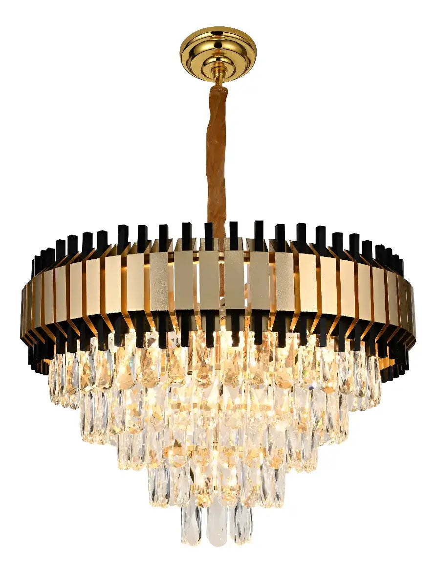 BKI000– Candil Moderno en Acabado Dorado con Negro