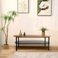 BKMC-002 Mesa de Centro Doble Nivel Madera y Negro
