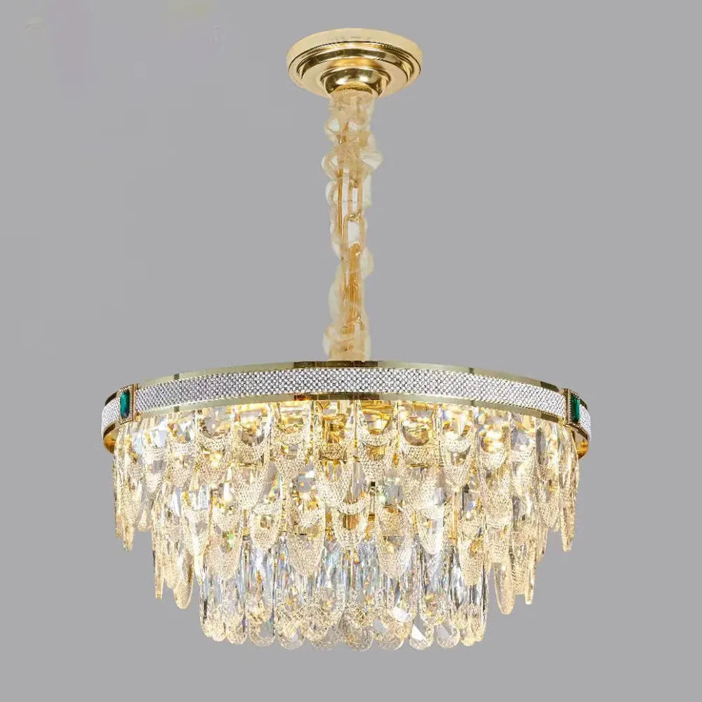 BKI021 – Lámpara Candil Moderna de Lujo en Acabado Gold Dorado con Cristal