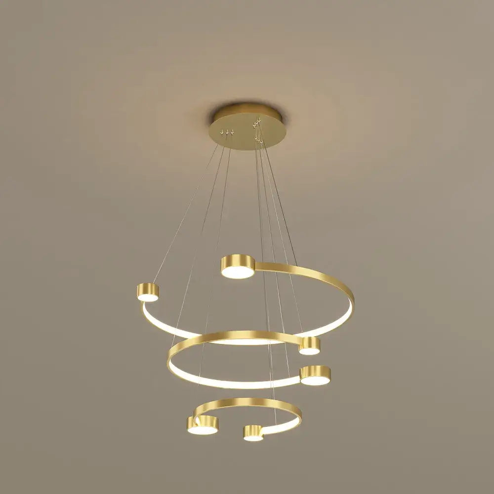 BKI019 – Lámpara Candil LED de Techo Moderna en Acabado Dorado con 3 Tonos de Luz