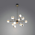 BKI004 – Candil Moderno Nórdico con 12 Luces LED, Acabado Negro Y Dorado