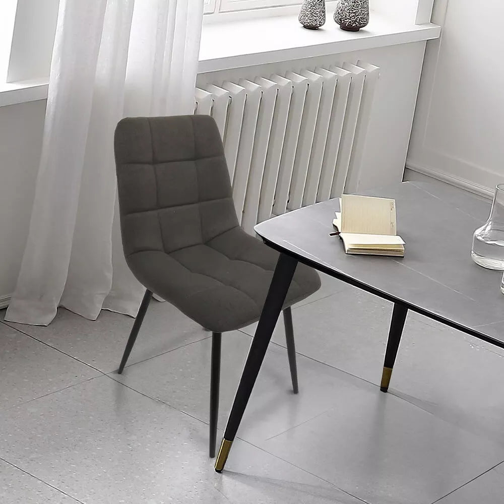 BKS-005 – Silla para Comedor en Tela Jaspeada Acolchada con Patas Negras