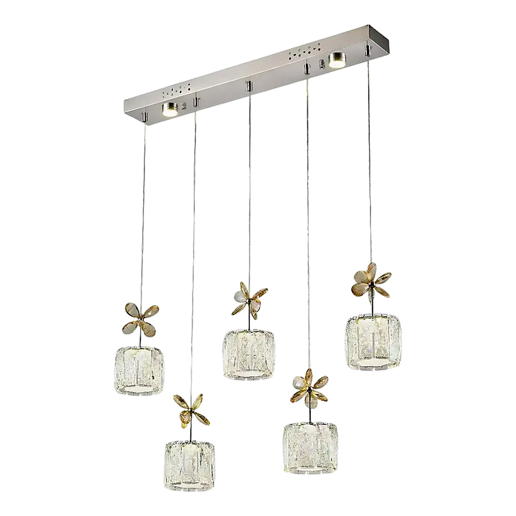 BKI005 – Lámpara de Techo Plata Rectangular LED de Lujo